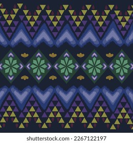 Geometric ethnic oriental ikat seamless pattern traditional. Design for background,carpet,wallpaper,clothing,wrapping,fabric,Vector, cover.