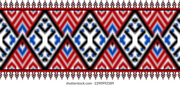 Geometric ethnic oriental ikat seamless pattern traditional in tribal. Design for background,carpet,curtain,Batik,cover,textile,wallpaper,clothing,wrapping,fabric,Vector illustration.embroidery style.