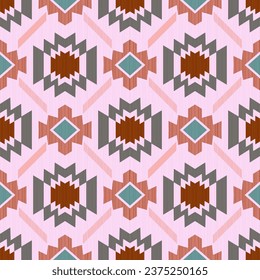 Geometric ethnic oriental ikat seamless pattern. Aztec style abstract illustration Design for background,carpet,wallpaper,clothing,wrapping,Batik,fabric,Vector illustration.embroidery style.