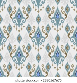 Geometric ethnic oriental ikat seamless pattern. Aztec style abstract illustration Design for background,carpet,wallpaper,clothing,wrapping,Batik,fabric,Vector illustration.embroidery style.