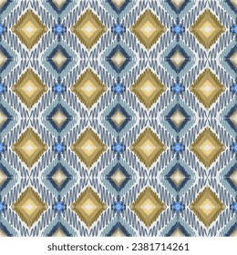 Geometric ethnic oriental ikat seamless pattern. Aztec style abstract illustration Design for background,carpet,wallpaper,clothing,wrapping,Batik,fabric,Vector illustration.embroidery style.