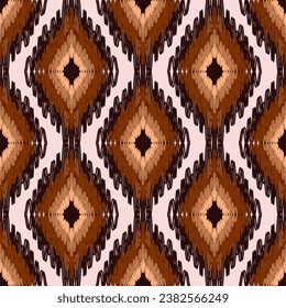 Geometric ethnic oriental ikat seamless pattern. Aztec style abstract illustration Design for background,carpet,wallpaper,clothing,wrapping,Batik,fabric,Vector illustration.embroidery style.