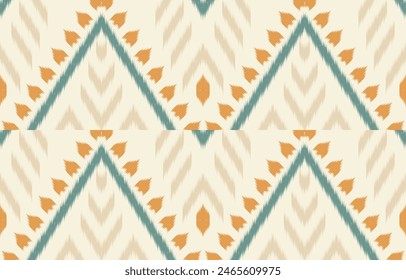 Geometric ethnic oriental ikat seamless pattern  color oriental. Aztec ornament print. Design for background ,curtain, carpet, wallpaper, clothing, wrapping, Batik, vector illustration.