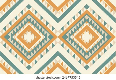 Geometric ethnic oriental ikat seamless pattern  color oriental. Aztec ornament print. Design for background ,curtain, carpet, wallpaper, clothing, wrapping, Batik, vector illustration.