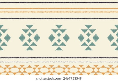 Geometric ethnic oriental ikat seamless pattern  color oriental. Aztec ornament print. Design for background ,curtain, carpet, wallpaper, clothing, wrapping, Batik, vector illustration.