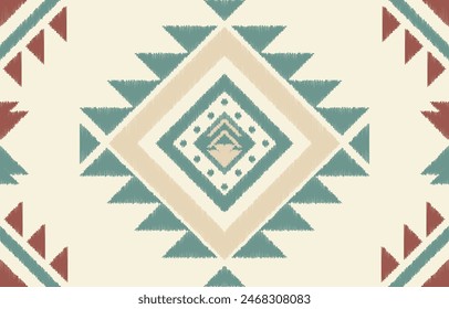 Geometric ethnic oriental ikat seamless pattern  color oriental. Aztec ornament print. Design for background ,curtain, carpet, wallpaper, clothing, wrapping, Batik, vector illustration.