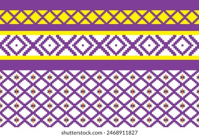 Geometric ethnic oriental ikat seamless pattern tradition Design for background, carpet, wallpaper, clothing, wrapping, Batik, fabric, Vector illustration. embroidery style.