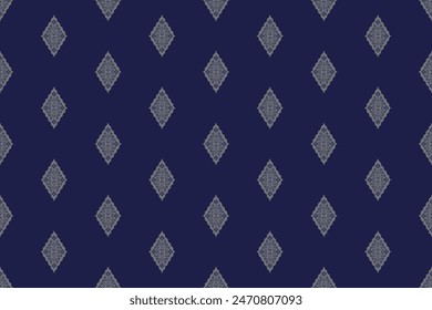 Geometric ethnic oriental ikat seamless pattern traditional Design for background,carpet,wallpaper,clothing,wrapping,Batik,fabric,Vector illustration.embroidery style.