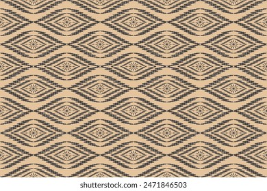 Geometric ethnic oriental ikat seamless pattern traditional Design for background,carpet,wallpaper,clothing,wrapping,Batik,fabric,Vector illustration.embroidery style.