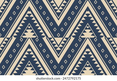 Geometric ethnic oriental ikat seamless pattern  color oriental. Aztec ornament print. Design for background ,curtain, carpet, wallpaper, clothing, wrapping, Batik, vector illustration.