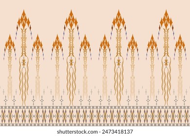 Geometric ethnic oriental ikat seamless pattern traditional Design for background,carpet,wallpaper,clothing,wrapping,Batik,fabric,Vector illustration.embroidery style.