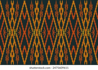 Geometric ethnic oriental ikat seamless pattern traditional Design for background,carpet,wallpaper,clothing,wrapping,Batik,fabric,Vector illustration.embroidery style.