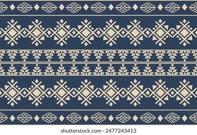 Geometric ethnic oriental ikat seamless pattern  color oriental. Aztec ornament print. Design for background ,curtain, carpet, wallpaper, clothing, wrapping, Batik, vector illustration.