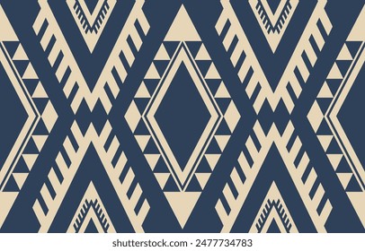 Geometric ethnic oriental ikat seamless pattern  color oriental. Aztec ornament print. Design for background ,curtain, carpet, wallpaper, clothing, wrapping, Batik, vector illustration.