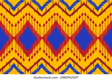 Geometric ethnic oriental ikat seamless pattern traditional background. vector design for fashion, ikat fabric, wallpaper and all prints color. carpet,wallpaper,clothing,wrapping,Batik,fabric,Vector