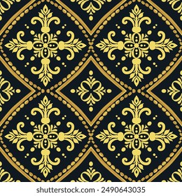 Geometric ethnic oriental  ikat seamless pattern traditional Design for background ,Capet,wall paper,cloth ing, wrapping,batik ,fabric ,vecter embroidery style.

Vector Damask seamless pattern backgro