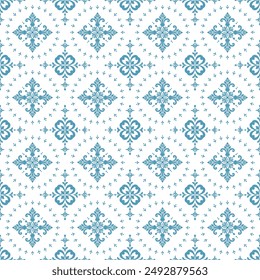 Geometric ethnic oriental  ikat seamless pattern traditional Design for background ,Capet,wall paper,cloth ing, wrapping,batik ,fabric ,vecter embroidery style.Vector Damask seamless pattern backgroun