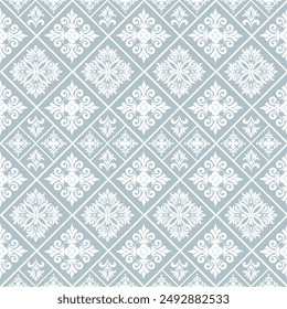 Geometric ethnic oriental  ikat seamless pattern traditional Design for background ,Capet,wall paper,cloth ing, wrapping,batik ,fabric ,vecter embroidery style.Vector Damask seamless pattern backgroun