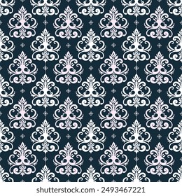 Geometric ethnic oriental  ikat seamless pattern traditional Design for background ,Capet,wall paper,cloth ing, wrapping,batik ,fabric ,vecter embroidery style.Vector Damask seamless pattern backgroun