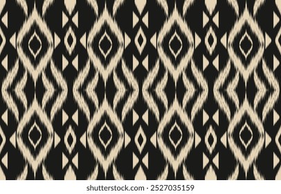 Geométrica oriental oriental ikat cor padrão sem costura oriental. Impressão de ornamento asteca. Design para fundo, cortina, tapete, papel de parede, roupas, envoltório, Batik, ilustração vetorial.