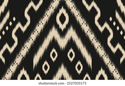 Geométrica étnica oriental ikat sin patrón de color oriental. Estampado de adorno azteca. Diseño para el fondo, cortina, alfombra, Fondo de pantalla, ropa, envoltura, Batik, Ilustración vectorial.