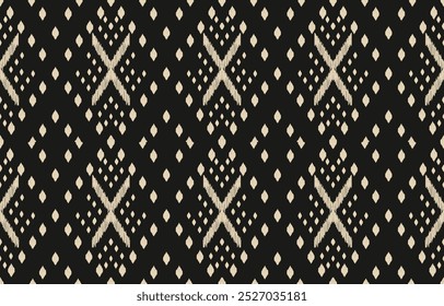 Geométrica étnica oriental ikat sin patrón de color oriental. Estampado de adorno azteca. Diseño para el fondo, cortina, alfombra, Fondo de pantalla, ropa, envoltura, Batik, Ilustración vectorial.