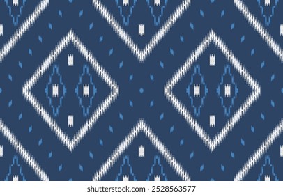 Geometric ethnic oriental ikat seamless pattern  color oriental. Aztec ornament print. Design for background ,curtain, carpet, wallpaper, clothing, wrapping, Batik, vector illustration.