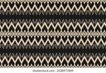 Geométrica étnica oriental ikat sin patrón de color oriental. Estampado de adorno azteca. Diseño para el fondo, cortina, alfombra, Fondo de pantalla, ropa, envoltura, Batik, Ilustración vectorial.