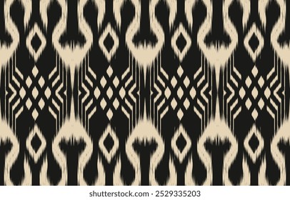 Geométrica étnica oriental ikat sin patrón de color oriental. Estampado de adorno azteca. Diseño para el fondo, cortina, alfombra, Fondo de pantalla, ropa, envoltura, Batik, Ilustración vectorial.