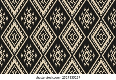 Geométrica étnica oriental ikat sin patrón de color oriental. Estampado de adorno azteca. Diseño para el fondo, cortina, alfombra, Fondo de pantalla, ropa, envoltura, Batik, Ilustración vectorial.