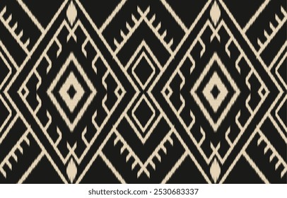 Geometric ethnic oriental ikat seamless pattern  color oriental. Aztec ornament print. Design for background ,curtain, carpet, wallpaper, clothing, wrapping, Batik, vector illustration.