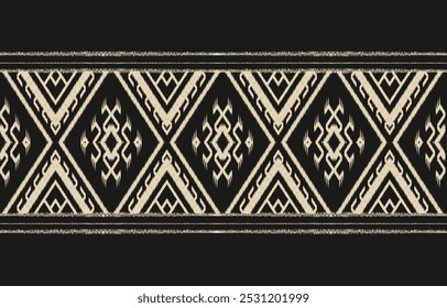 Geometric ethnic oriental ikat seamless pattern  color oriental. Aztec ornament print. Design for background ,curtain, carpet, wallpaper, clothing, wrapping, Batik, vector illustration.