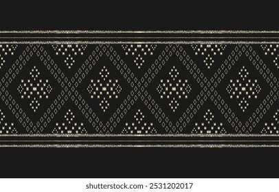 Geometric ethnic oriental ikat seamless pattern  color oriental. Aztec ornament print. Design for background ,curtain, carpet, wallpaper, clothing, wrapping, Batik, vector illustration.