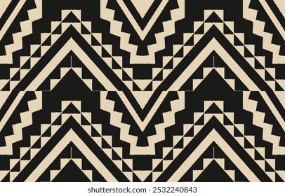 Geometric ethnic oriental ikat seamless pattern  color oriental. Aztec ornament print. Design for background ,curtain, carpet, wallpaper, clothing, wrapping, Batik, vector illustration.
