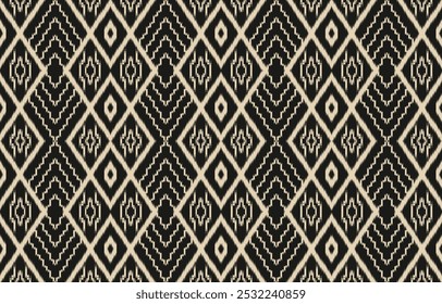 Geometric ethnic oriental ikat seamless pattern  color oriental. Aztec ornament print. Design for background ,curtain, carpet, wallpaper, clothing, wrapping, Batik, vector illustration.