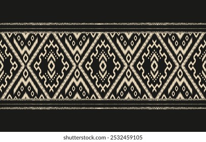 Geometric ethnic oriental ikat seamless pattern  color oriental. Aztec ornament print. Design for background ,curtain, carpet, wallpaper, clothing, wrapping, Batik, vector illustration.