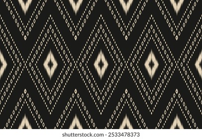 Geometric ethnic oriental ikat seamless pattern  color oriental. Aztec ornament print. Design for background ,curtain, carpet, wallpaper, clothing, wrapping, Batik, vector illustration.