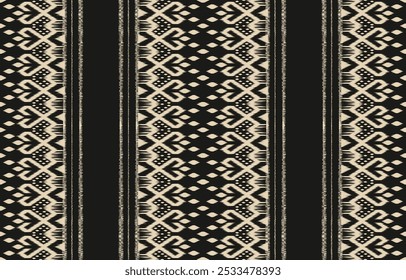 Geometric ethnic oriental ikat seamless pattern  color oriental. Aztec ornament print. Design for background ,curtain, carpet, wallpaper, clothing, wrapping, Batik, vector illustration.