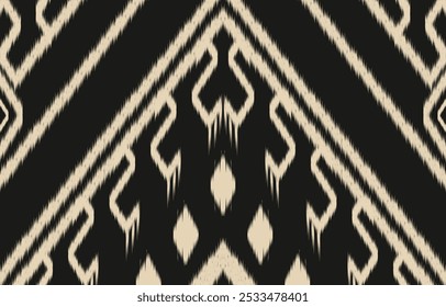 Geometric ethnic oriental ikat seamless pattern  color oriental. Aztec ornament print. Design for background ,curtain, carpet, wallpaper, clothing, wrapping, Batik, vector illustration.