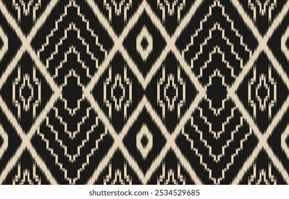 Geometric ethnic oriental ikat seamless pattern  color oriental. Aztec ornament print. Design for background ,curtain, carpet, wallpaper, clothing, wrapping, Batik, vector illustration.