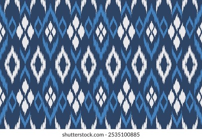 Geometric ethnic oriental ikat seamless pattern  color oriental. Aztec ornament print. Design for background ,curtain, carpet, wallpaper, clothing, wrapping, Batik, vector illustration.