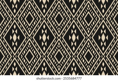 Geometric ethnic oriental ikat seamless pattern  color oriental. Aztec ornament print. Design for background ,curtain, carpet, wallpaper, clothing, wrapping, Batik, vector illustration.