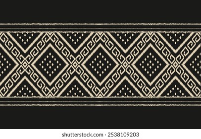 Geometric ethnic oriental ikat seamless pattern  color oriental. Aztec ornament print. Design for background ,curtain, carpet, wallpaper, clothing, wrapping, Batik, vector illustration.