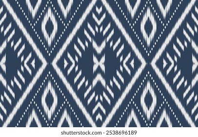 Geometric ethnic oriental ikat seamless pattern  color oriental. Aztec ornament print. Design for background ,curtain, carpet, wallpaper, clothing, wrapping, Batik, vector illustration.