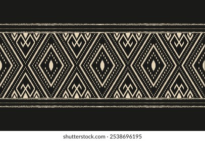 Geometric ethnic oriental ikat seamless pattern  color oriental. Aztec ornament print. Design for background ,curtain, carpet, wallpaper, clothing, wrapping, Batik, vector illustration.