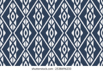 Geometric ethnic oriental ikat seamless pattern  color oriental. Aztec ornament print. Design for background ,curtain, carpet, wallpaper, clothing, wrapping, Batik, vector illustration.