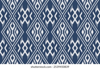 Geometric ethnic oriental ikat seamless pattern  color oriental. Aztec ornament print. Design for background ,curtain, carpet, wallpaper, clothing, wrapping, Batik, vector illustration.