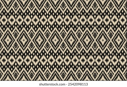 Geometric ethnic oriental ikat seamless pattern  color oriental. Aztec ornament print. Design for background ,curtain, carpet, wallpaper, clothing, wrapping, Batik, vector illustration.