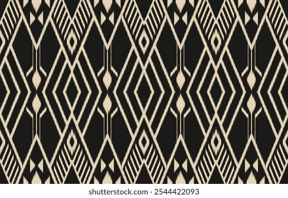 Geometric ethnic oriental ikat seamless pattern  color oriental. Aztec ornament print. Design for background ,curtain, carpet, wallpaper, clothing, wrapping, Batik, vector illustration.