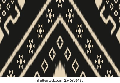 Geometric ethnic oriental ikat seamless pattern  color oriental. Aztec ornament print. Design for background ,curtain, carpet, wallpaper, clothing, wrapping, Batik, vector illustration.